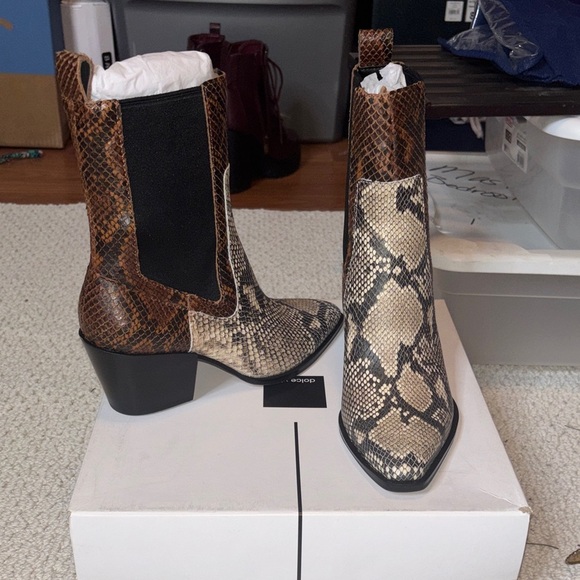 Dolce Vita Shoes - NWT Dolce Vita Monochrome Snake Print Leather Boots